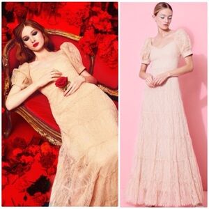 ALICE + OLIVIA Remona Sweetheart Lace Maxi Dress